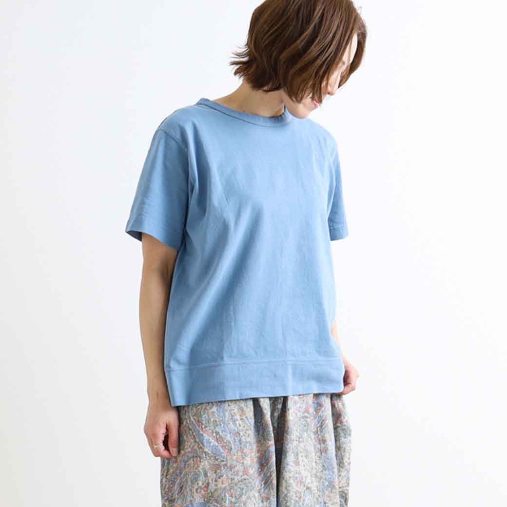 ナチュラルランドリー NATURALLAUNDRY トラッド天竺　Tシャツ Traditional cotton sheeting T-shirt　レディース 7231C-203　トップス　半袖　クルーネック　無地　コットン　天竺　Tシャツ ボーンフリー BORN FREE