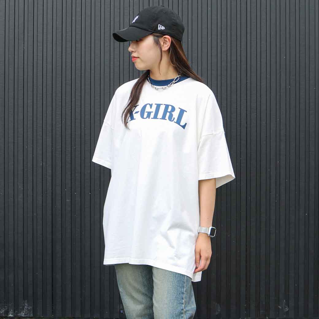 エックスガール X-girl　RINGER S/S BIG TEE DRESS リンガーショートスリーブビッグティードレス レディース 105232041011 トップス T..