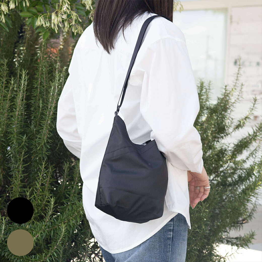 hobo ホーボー パッカブル アズマ ショルダーバックS ポリリップストップ ユニセックス ショルダーバック ポリエステル BLACK OLIVE 軽量 コンパクト