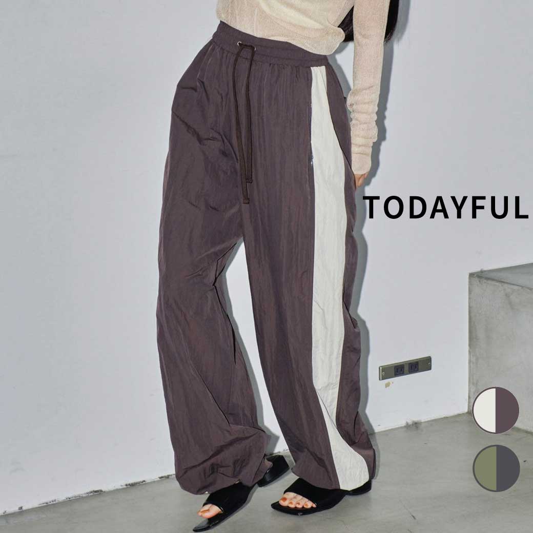 即納 TODAYFUL トゥデイフル Nylon Line Pants ボトムス ナイロン ライン パンツ レディース 2024ss 12410716 送料無料 BORNFREE ボーンフリー LIFE s ライフズ