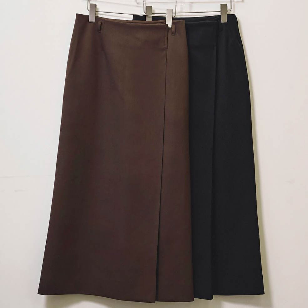 TODAYFUL トゥデイフル ツイルラップスカート 秋冬 レディース ロングスカート シンプル ブラック チョコ 36 38 12520802 吉田玲香 送料無料