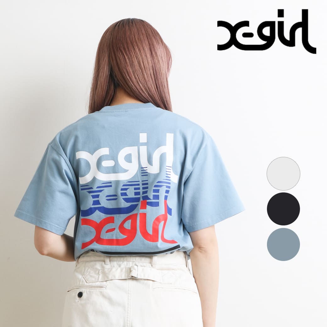 楽天BORN FREE E-SHOPX-girl エックスガール トリプルミルズ ロゴ ショートスリーブ Tシャツ エックスガール TRIPLE MILLS LOGO S/S TEE X-girl 105241011014