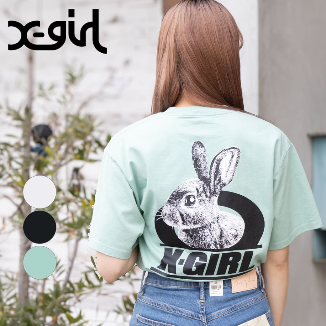 X-girl GbNXK[ c[g[ rbg V[gX[uTVc TWO TONE RABBIT S/S TEE X-girl 105241011022