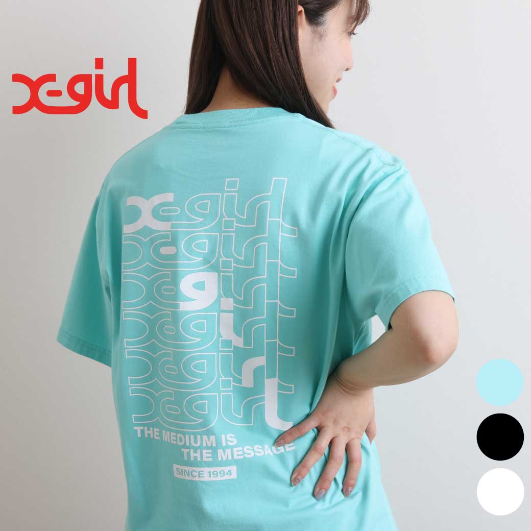 楽天BORN FREE E-SHOPX-girl エックスガール STEP MILLS LOGO S/S TEE レディース トップス 半袖 Tシャツ バック プリント ロゴ 2024年 春夏 105242011015 BORNFREE ボーンフリー