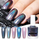 BORN PRETTY ユニコーンマニキュア キラキラレーザーポリッシュ 微粒子ラメ ホロ 眩しい虹色 レーザーグリッター マニキュア ネイルポリッシュ ブルー