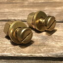 真鍮製 −平頭ボルトナット 2セット ナンバーボルト