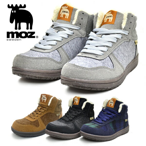 MOZ モズ 冬 靴 スノトレ スノーブーツ スノーシューズ 冬靴 ウインター スニーカー 防滑 ボア レースアップ ハイカット カジュアル 3E レディース MZ456 BOS