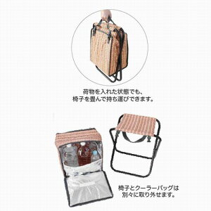 バカンス 折りたたみスツール&クーラーバッグセット パニエ SFVG1503 □□ AL4 SPICE スパイス バカンススツールバッグ PANIER ランチバッグ クーラー 保冷 バスケット風 簡易チェア 折りたたみイス ミニチェア通販格安セール情報 楽天 通販