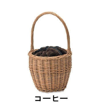 【在庫限り】S.T ファーバスケット ミルクティー コーヒー 11624 11625 ◆◆ FL POSH LIVING バスケット フェイクファー エコファー ファー付き カゴ かご 取っ手 収納小物 お洒落バック 巾着 巾着付き 雑貨 ポッシュ プレゼント 誕生日 秋 冬 クリスマス Xmas