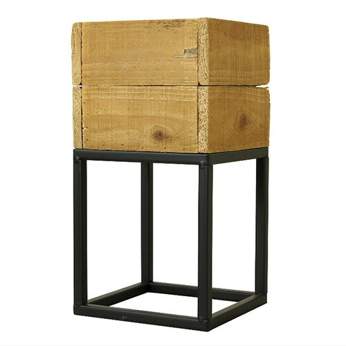 スクエアプランターボックススタンド Sサイズ TJXK2921 ■■ FR SPICE スパイス プランター ウッド 木 アイアン 茶色 かっこいい ブラウン 観葉植物 室内用 ディスプレイ ガーデニング 《メーカー直送》（100）のサムネイル