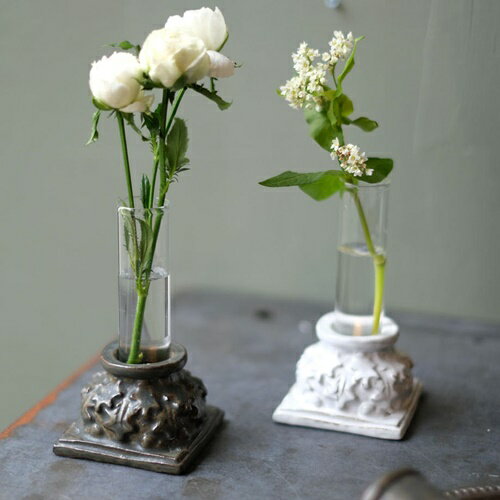 AS POTTERY PILLER □□ C☆ WVT フラワーベース 花瓶 チューブベース ガラスベース 陶器 置物 彫刻 花器 古代建築 柱 アズポタリー 壁掛け おしゃれ WEST VILLAGE TOKYO ウエストビレッジ ホワイト グリーン
