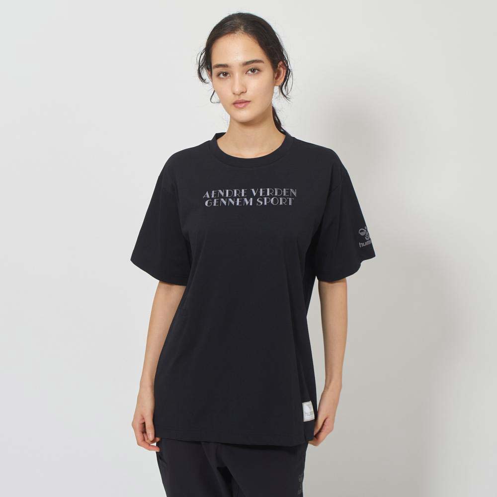 ヒュンメル プレイ 刺繍Tシャツ hummel PLAY ブラック メンズ Tシャツ HAP4189-90