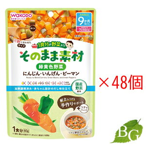 【送料無料】アサヒ 1食分の野菜入り そのまま素材 緑黄色野菜 80g×48個セット