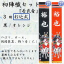 庭園手描幟 初陣幟 若武者 セット (打込み式Y) 家紋+名前入れ代込 | 旗サイズ3m×64cm フレンジ付 | XT31S フジサン鯉 手描 名前幟 節句幟...