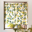 【18日限定5%OFF】カフェカーテン 綿100% 72cm×142cm スタンダードタイプ シトラスレモン プロヴァンス レモン フルーツ プロヴァンス おしゃれ 小窓 カーテン 小窓用 キッチン 窓 目隠し ミニカーテン ロング かわいい