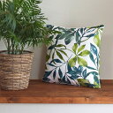 【15日限定10%OFF】クッションカバー 2枚セット 綿100% 45cm×45cm ボタニカルリーフ ホワイト 葉っぱ リーフ クッション カバー 綿 45 センチ cm おしゃれ かわいい 可愛い オシャレ コットン インテリア シンプル 人気