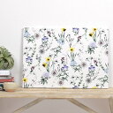 ファブリックパネル Lサイズ 51.5cm×73cm ボタニカルガーデン 花柄 ボタニカル モノトーン 花 玄関 おしゃれ ファブリックボード シンプル 壁掛け...
