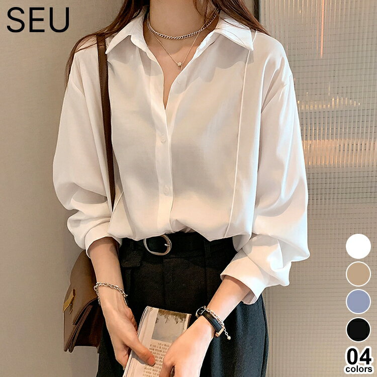 Rakuten - ブラウス レディース 春 秋 シャツ 長袖 きれいめ ゆったり トップス オフィス カジュアル きれいめ 20代 30代 40代 きちんと 通勤 ビジネス カジュアル レイヤード SEU seu26ht1028