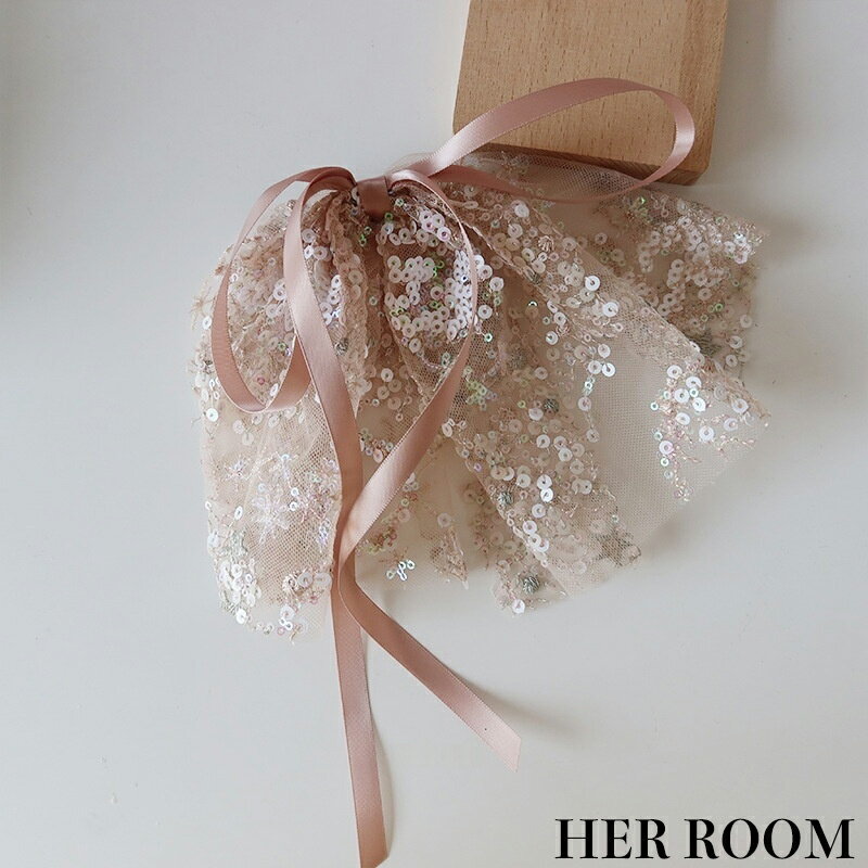 ロリータファンタジー ピンクレーススパンコール サテンリボンビッグリボンヘアクリップ 20 代レディース デートアフタヌーン ウェディングゲスト 自己へのご褒美...