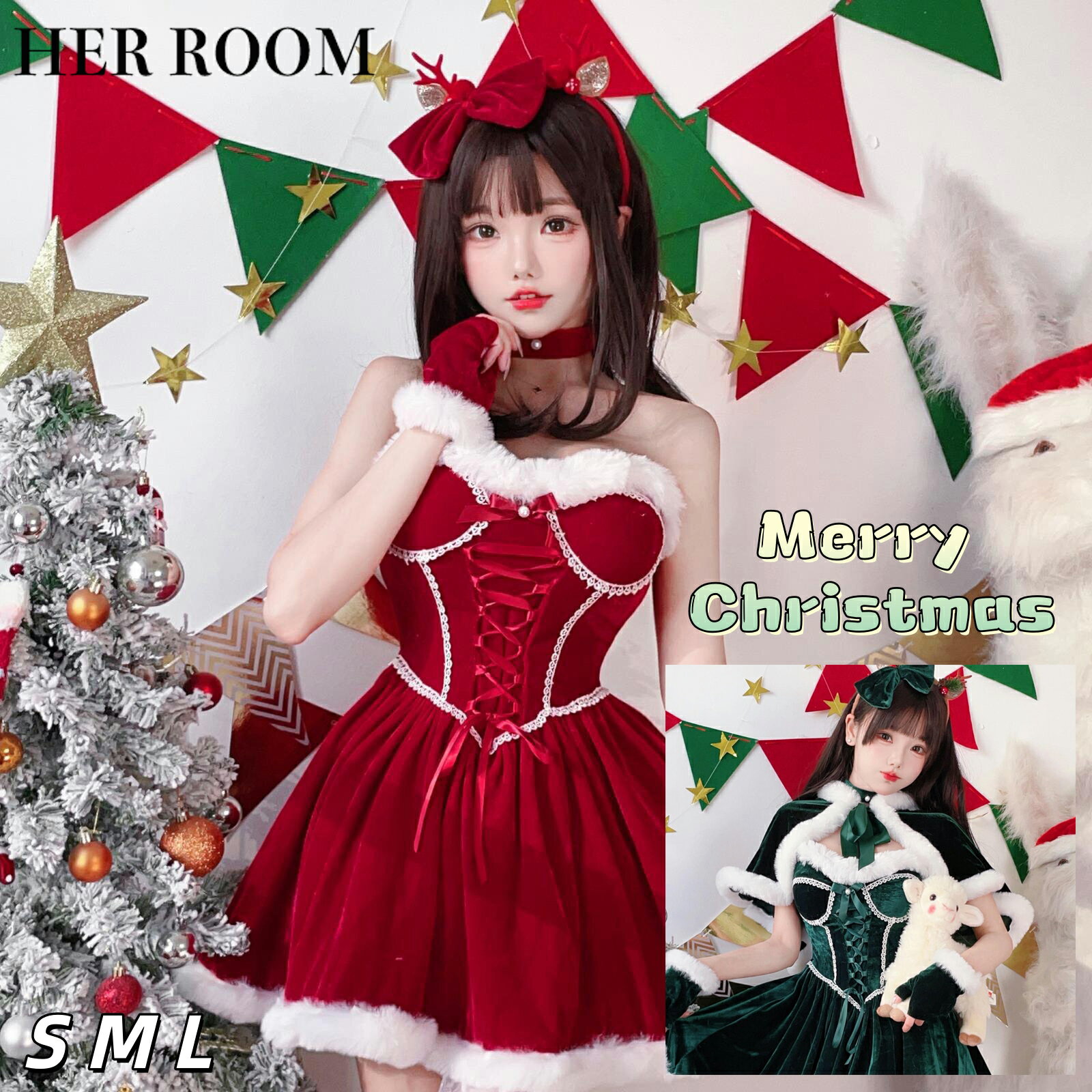 クリスマス サンタ コスプレ サンタコス 赤 リボン コスチューム 衣装 セクシー レディース ワンピース..