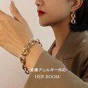 【無料ギフトラッピング】マンテルブレスレット ステンレス ピアス 両耳用 ブレスレット つけっぱなし 重厚感 金属アレルギー コンビカラー 18kコーティング ...
