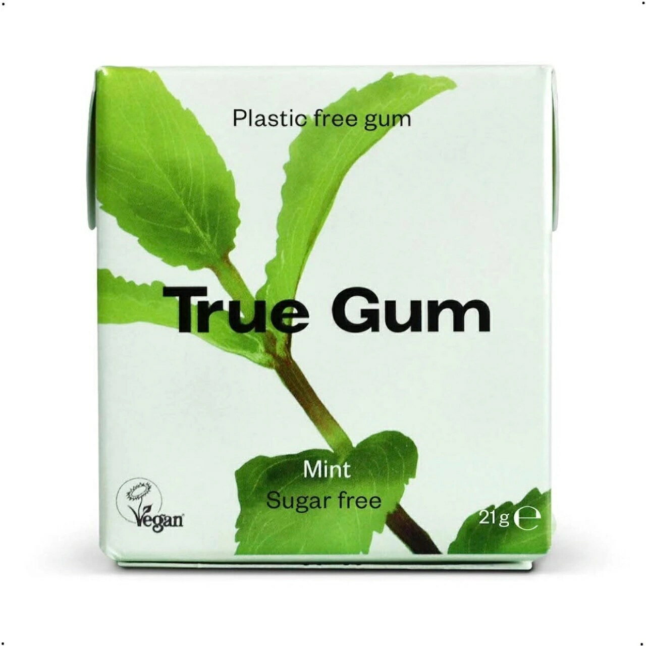 True Gum ヴィーガン プラスチックフリーガム キシリトール 合成添加物不使用 砂糖不使用 21g(約12粒)
