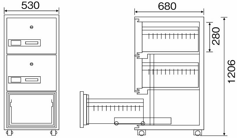 ダイヤセーフ [DSF680-3K］-業務用耐火キャビネット