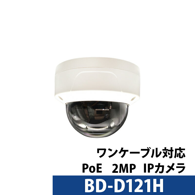 243万画素 防犯カメラ オリジナルブランド IP 屋外屋内 カメラ電源不要 スマホ監視 PoE BD-D121H ドーム型 レンズサイズ2.8mm