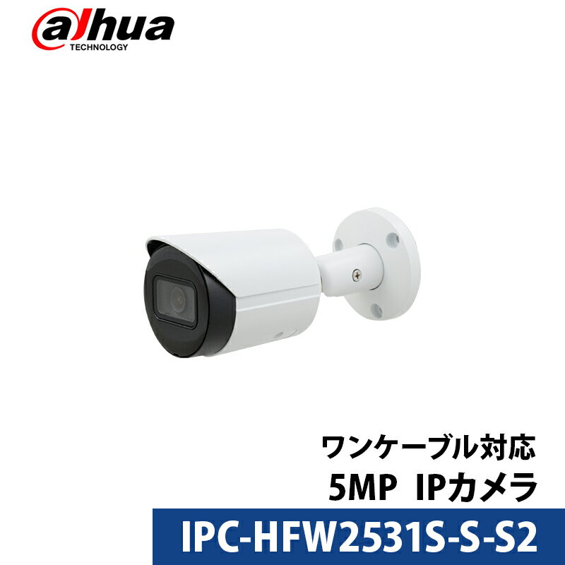 500万画素 Dahua(ダーファ) 防犯カメラ IP 屋外屋内 カメラ電源不要 PoE IPC-HFW2531S-S-S2 バレット型 レンズサイズ2.8mm