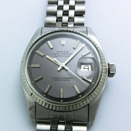 ROLEX デイトジャスト グレー文字盤　黒文字レアー　Ref1601 ヴィンテージ1971年前後　自動巻 USED【値下げ】