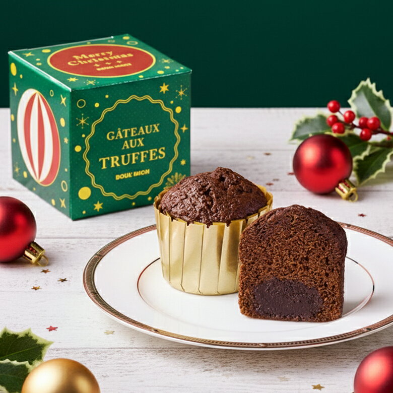 ブールミッシュ クリスマス限定パッケージ トリュフケーキ 1個入り『常温配送・焼き菓子』プチギフト 退職 ギフト 500円以下 プレゼント おみやげ 二次会 サ...