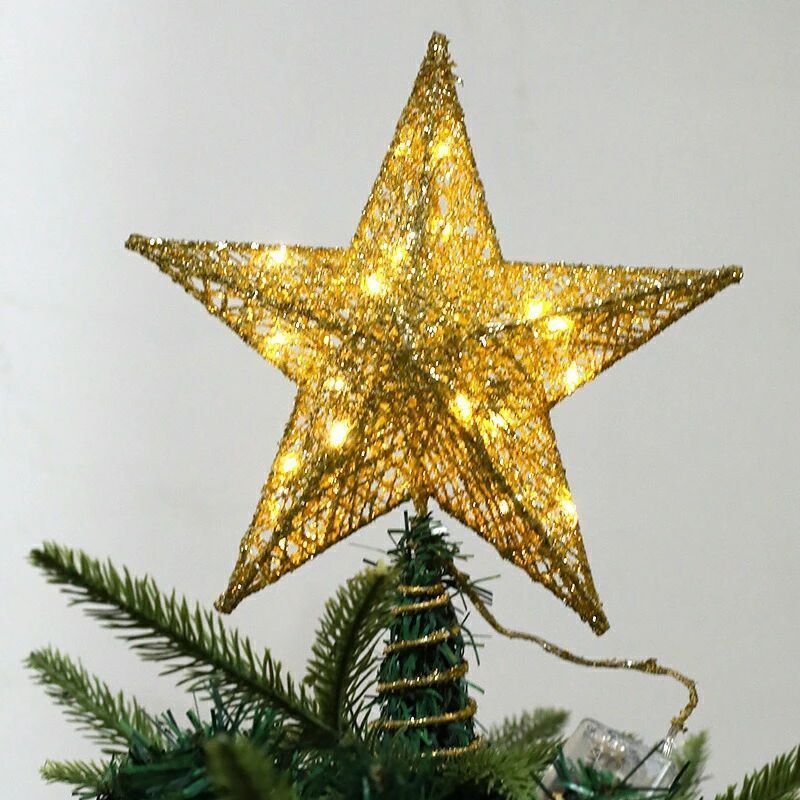 boundaryショップのトップスター クリスマスツリー 星飾り キラキラ 輝く星 ラメ 飾り ギフト ツリートップ 星 トップ トップスター｜アングル2
