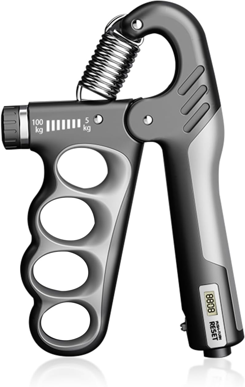 【調整可能な握力トレーニング】ハンドルを使用して、握力を5kgから100kgの間で自由に調整できます。 ステンレス製スプリングを搭載しており、負荷の強さを調整可能です。 右に回すと握力が増し、左に回すと握力が下がります。 インテリジェントな自動カウント機能を搭載しており、エクササイズの回数が一目でわかります。【高品質素材】グリップトレーニングハンドルは高品質のステンレス鋼で作られ、滑り止め素材と二重の厚いスプリングで作られ、耐久性があり錆びず、長寿命です。【持ち運びが簡単】ハンドルの重さはわずか160グラムなので、バッグに入れても大丈夫です。 自宅で気軽にトレーニングできるだけでなく、外出先や旅行中でもトレーニングが可能です。【用途】手首と握力を鍛えることができます。 アスリート、ミュージシャン、ピアニスト、登山家、ボディービルダーなど、指、手首、前腕を強化する必要がある人に最適です。 野球、テニス、バドミントン、バスケットボールなどのスポーツが好きで、腕の力を強化する必要がある人に適しています。【調整可能な握力トレーニング】ハンドルを使用して、握力を5kgから100kgの間で自由に調整できます。 ステンレス製スプリングを搭載しており、負荷の強さを調整可能です。 右に回すと握力が増し、左に回すと握力が下がります。 インテリジェントな自動カウント機能を搭載しており、エクササイズの回数が一目でわかります。【高品質素材】グリップトレーニングハンドルは高品質のステンレス鋼で作られ、滑り止め素材と二重の厚いスプリングで作られ、耐久性があり錆びず、長寿命です。【持ち運びが簡単】ハンドルの重さはわずか160グラムなので、バッグに入れても大丈夫です。 自宅で気軽にトレーニングできるだけでなく、外出先や旅行中でもトレーニングが可能です。【用途】手首と握力を鍛えることができます。 アスリート、ミュージシャン、ピアニスト、登山家、ボディービルダーなど、指、手首、前腕を強化する必要がある人に最適です。 野球、テニス、バドミントン、バスケットボールなどのスポーツが好きで、腕の力を強化する必要がある人に適しています。