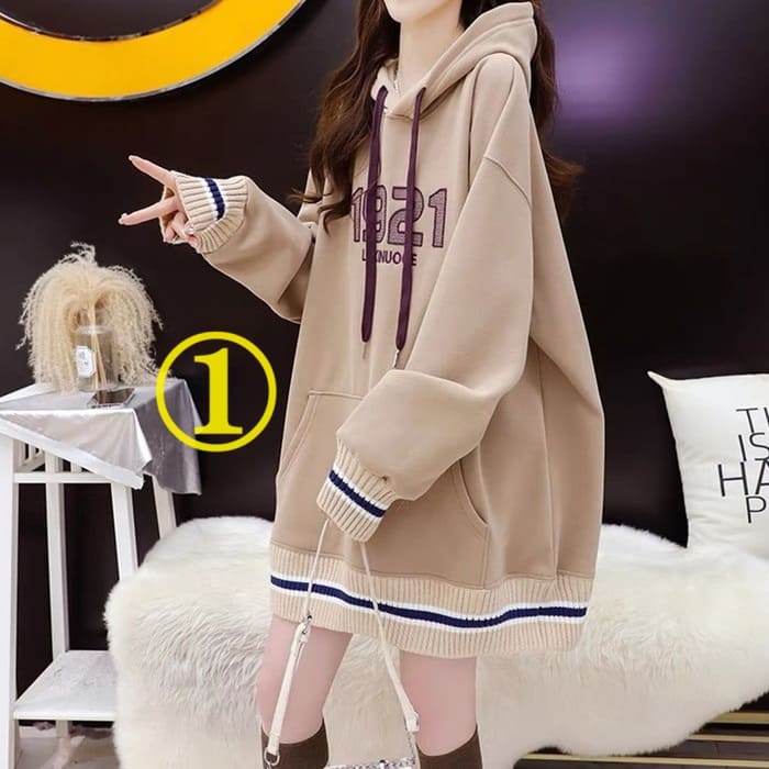 ガ カジュアル 通学 トップス 長袖 秋春冬 プルオーバー フード付き パーカー ロゴ 裏起毛 韓国 ファッション レディース 高校生 boundary-shop-10029379 boundaryショップ サンプル画像3