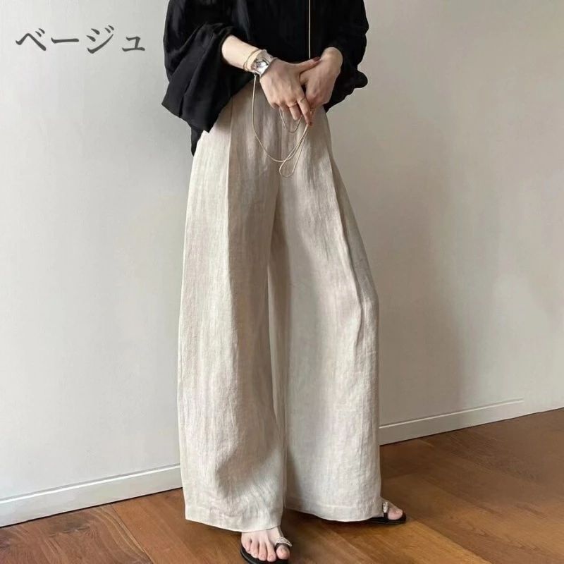 レディース ガウチョパンツ リネン 綿麻 夏 涼しい 通気性 ズボン 10分 アメカジファッション フロントタック入り ゆったり 大きい 体型カバー 無地 春 ボトムス カジュアルコーデ 大人 おしゃれ きれいめ 美脚 脚長効果 秋 通勤 通学 20代 30代 40代 送料無料 boundary-shop-10041711 boundaryショップ サンプル画像3