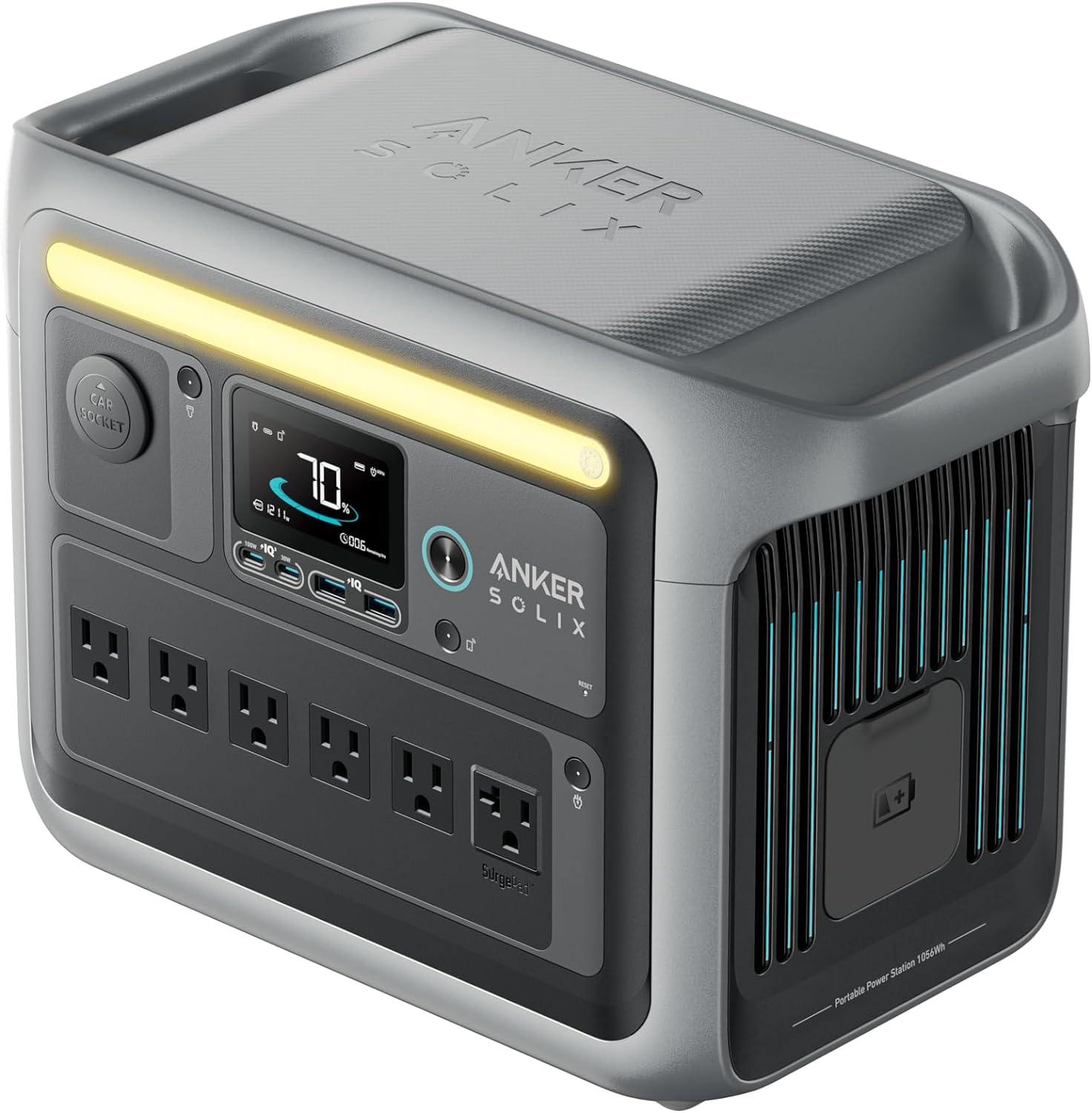 Anker Solix C1000 Portable Power Station 1056Wh 58ʬ AC(1500W / ִֺ2000W / SurgePad 2000W, 6ݡ) Ĺ̿10ǯ Ŵ ѥ߷ ĥХåƥ꡼б() ѥ롼ǽ ץ