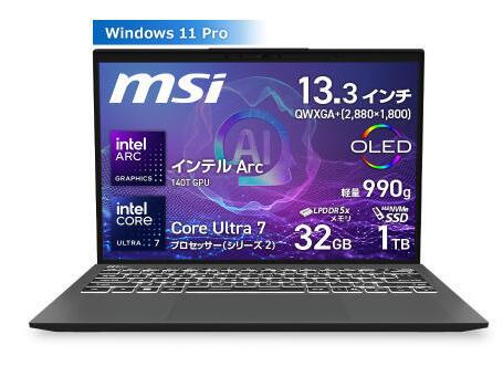 楽天市場】MSI Prestige-13-AI-Evo A1MG-1103JPの通販