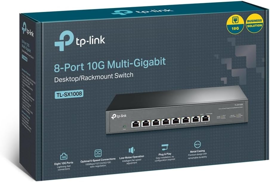 TP-Link 8ポート 全ポート10G対応 10G マルチギガビット アンマネージ プラグ＆プレイ スイッチングハブ TL-SX1008