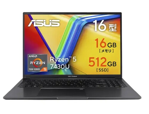 17 inches - 【メーカー再生品】ASUS Vivobook 16 インディーブラック M1605YA-R5165BW [16.0型 /Windows11 Home /AMD Ryzen 5 /メモリ：16GB /SSD：512GB