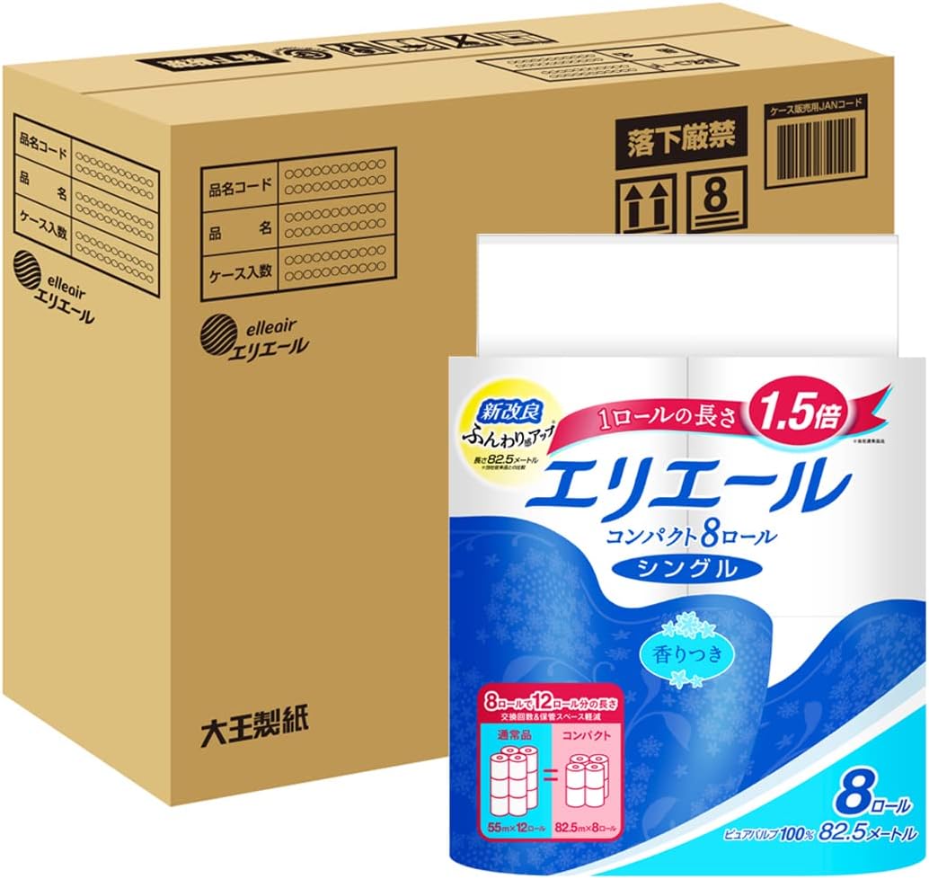 樂天商城 - エリエール トイレットペーパー 1.5倍巻き 82.5m×32ロール(8ロール×4パック) シングル パルプ100% リラックス感のある香り