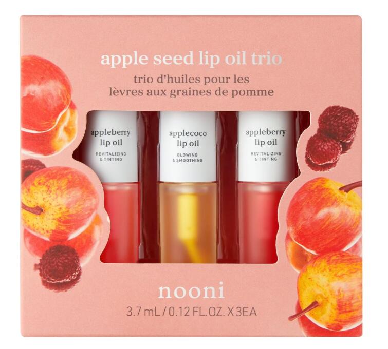 NOONI(ヌーニ)韓国リップオイルギフトセット 3本入り(アップルベリー×2・アップルココ×1)|ティント・保湿・プランピング・ヴィーガン処方・韓国コスメ