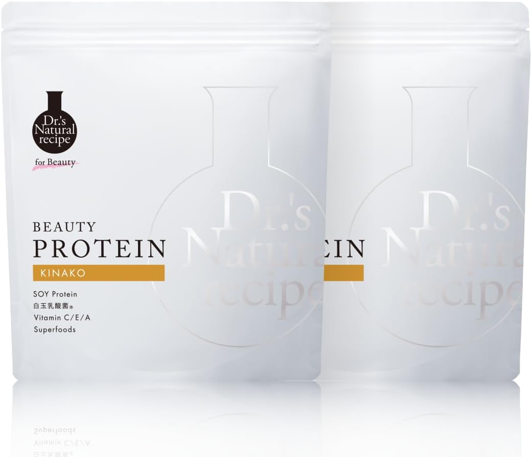 ドクターズナチュラルレシピ 美容プロテイン きなこ味 350g × 2袋 ソイプロテイン 無添加