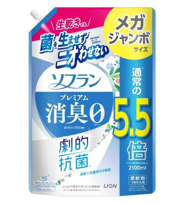 ソフラン プレミアム消臭 詰替メガジャンボ2100ml x4袋 [ケース品]