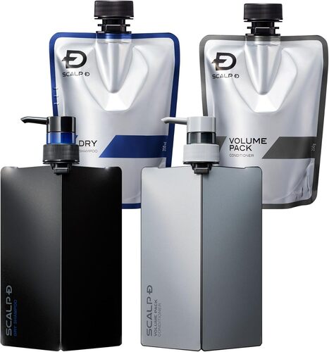 スカルプD シャンプー メンズ ホルダー付き＋つけかえ用 ドライ4点セット (シャン...
