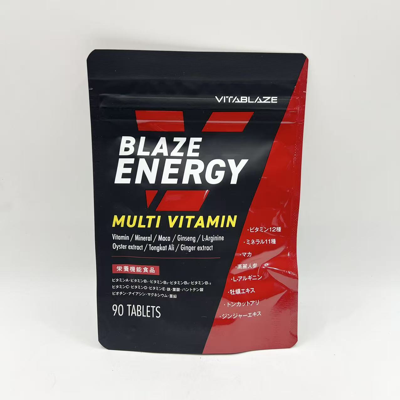Rakuten - 賞味期限　2028.01　BLAZE ENERGY マルチビタミン & マルチミネラル サプリメント ビタミン 12種 ミネラル 11種 30日分 90粒 亜鉛 マカ 高麗人参 アルギニン トンカットアリ 牡蠣エキス VITA BLAZE ビタブレイズ ブレイズエナジー