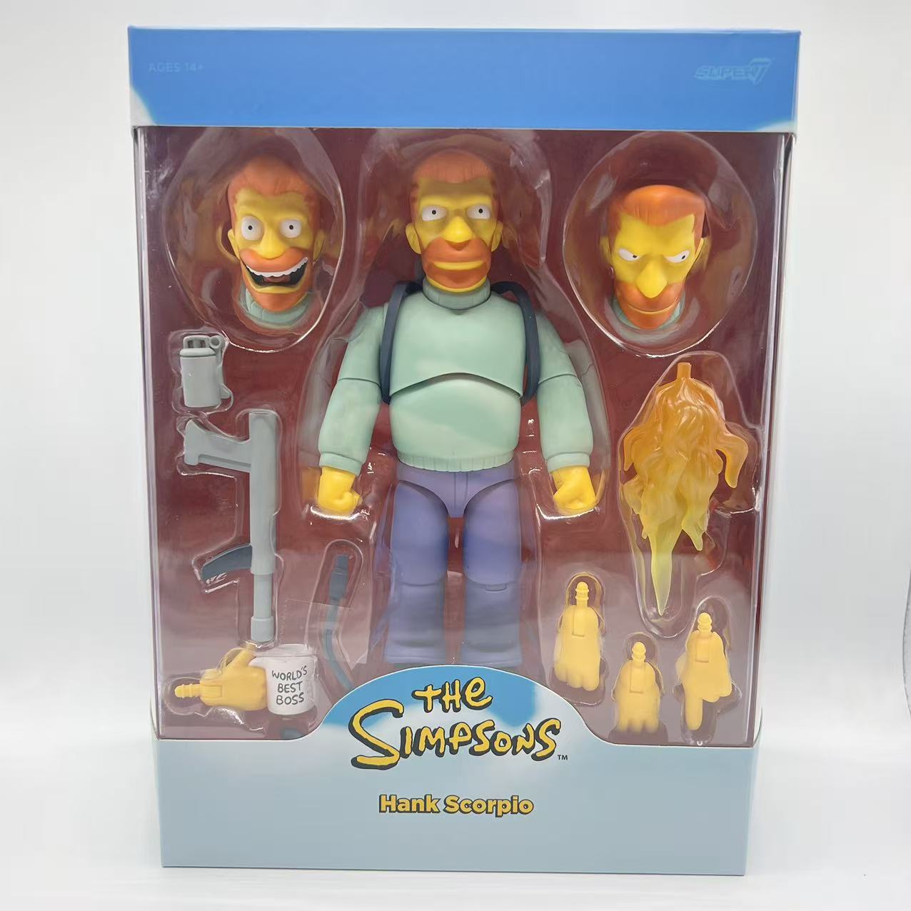 乐天商城 - Super7 Ultimates The Simpsons ハンク 蠍座 - 7インチ シンプソンズ アクションフィギュア アクセサリー付き クラシック テレビ番組 収集品 レトロ おもちゃ