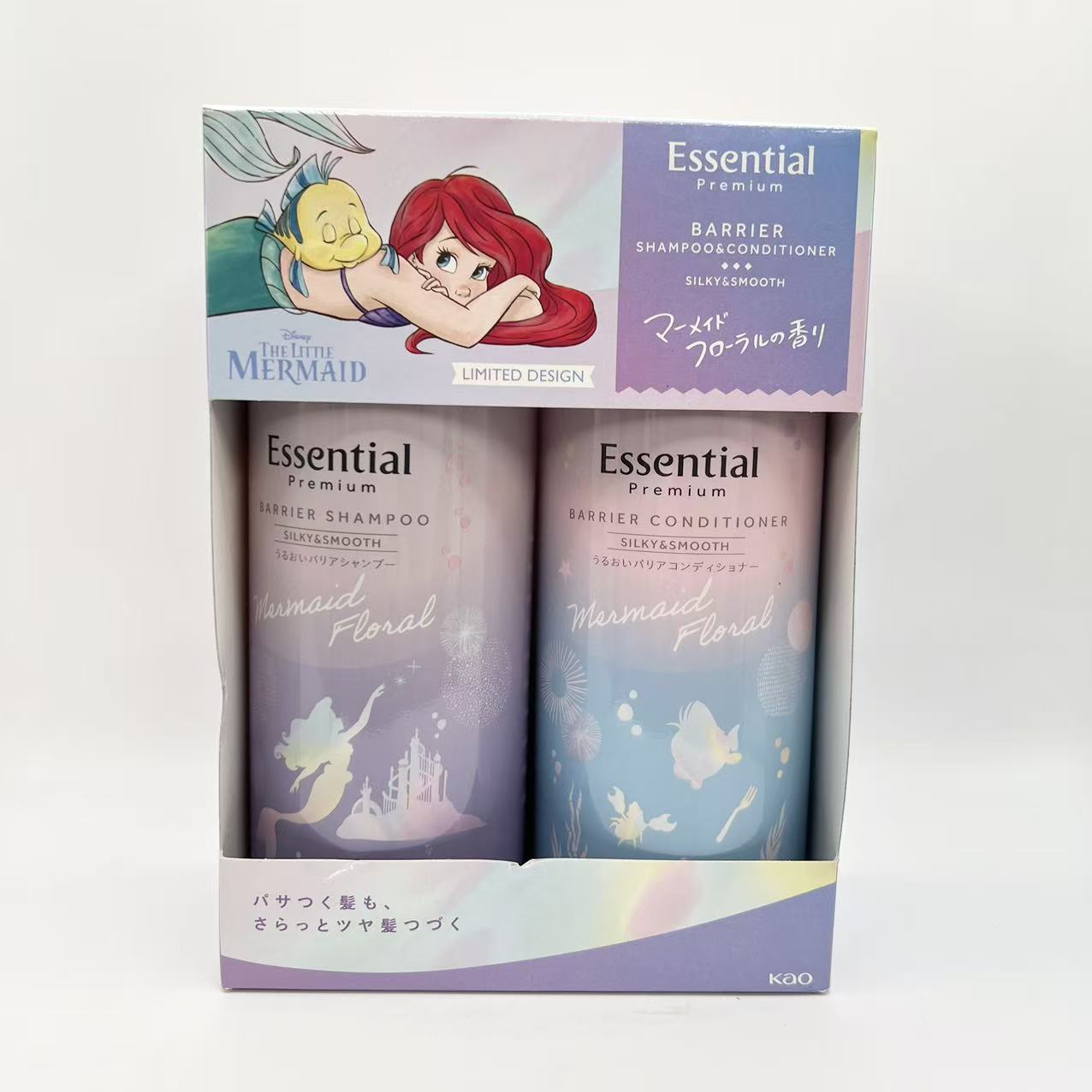 樂天商城 - エッセンシャル プレミアム バリアシルキー＆スムースポンプセット アリエルデザイン品 900ml マーメイドフローラルの香り