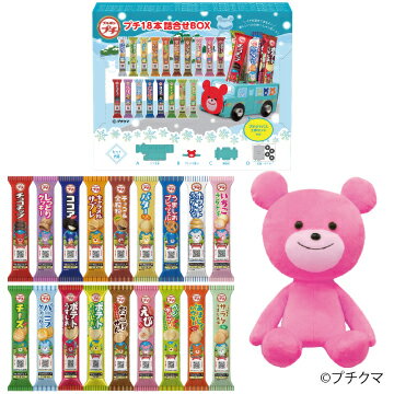 プチクマピンクぬいぐるみ+プチ18本詰合せBOX