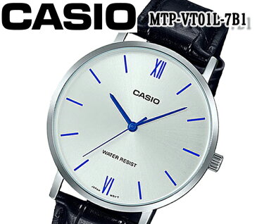 あす楽 カシオ CASIO メンズ 腕時計 クオーツ ブラック MTP-VT01L-7B1 おすすめ カレンダー アナログ レザー ベルト プレゼント ビジネス スーツ