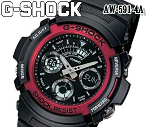 あす楽 G-SHOCK ジーショック casio カシオ メンズ 腕時計 aw-591-4a アナログ デジタル アナデジ クォーツ 20気圧防水 ブラック レッド ストップウォッチ